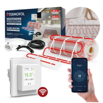 MATA GRZEWCZA ZESTAW z termoregulatorem 0,5m2 150W/m2 TF-H7 WHITE 50CM + WIFI