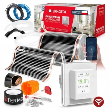 1,5m2 - Zestaw folii o szerokości 50cm mocy 140W/m2 z akcesoriami z termoregulatorem TF-H7WIFI
